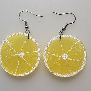 Lemon slice earrings